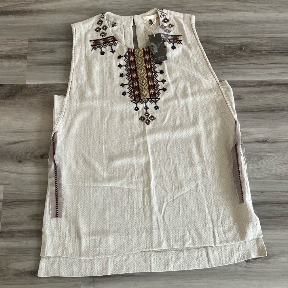 NWT Burning Torch by Karyn Craven L Embroidered Boho Blouse